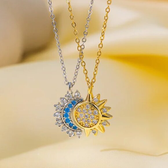 Double necklace sun and moon - Picture 1 of 1